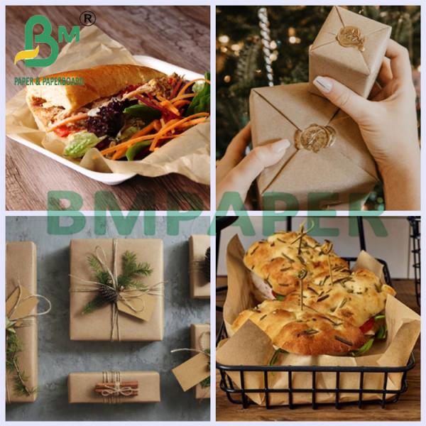 30gsm 35gsm Compostable Unbleached Burger Paper For Oil Food Wrapping 30gsm 35gsm Compostable Unbleached Burger Paper For Oil Food Wrapping