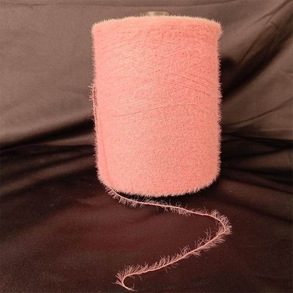 Buy 0.9cm NM 16 Fancy Feather Yarn With Eyelash Like Soft Nylon Feather at wholesale prices