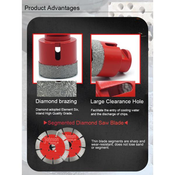 Vacuum Brazed Coring Drilling Hole Saw Set Diamond Crowns Core Drill Bit For Ceramics Tiles Marble Granite Porcelain