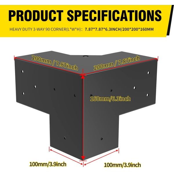 Buy Heavy Alloy Steel Pergola Kit with 3-Way Brackets for 4"x 4" Lumber DIY Pergola Metal Gazebo Kits Brackets at wholesale prices