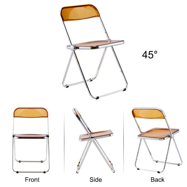 Custom Logo Clear Plastic Folding Chair for Garden Restaurant Cafe Wedding Banquet Even