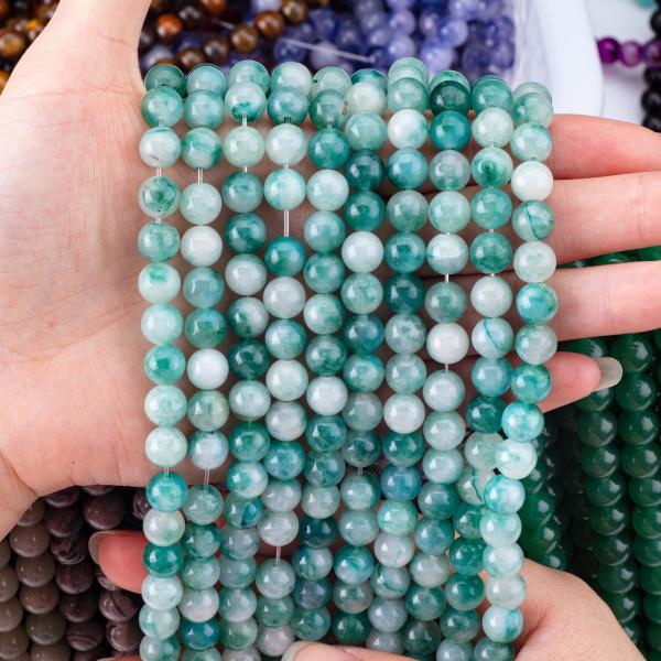 8mm Blue Jade Gemstone Beads Healing Crystal Stone Beads For Jewelry Making