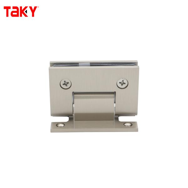 Satin Steel Material 90 Degree H Back Plate Wall Mount Shower Glass Door Pivot Hinge