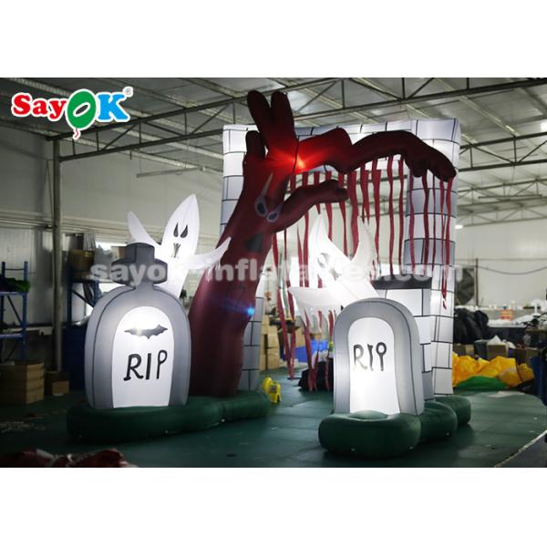 Durable 5*4m Inflatable Holiday Decorations Halloween Entrance Archway With LED Lights