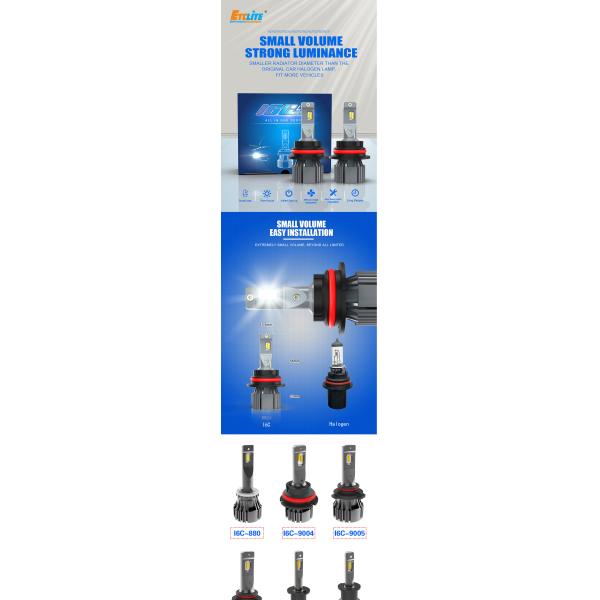 Etclite I6c 9004 Ip65 Car LED Headlight Bulbs 5000lm Hb2 Led Light Headlight