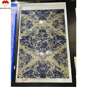 Translucent Golden Blue Onyx Perfect for Hotel Wall Panel from Brazil Stone