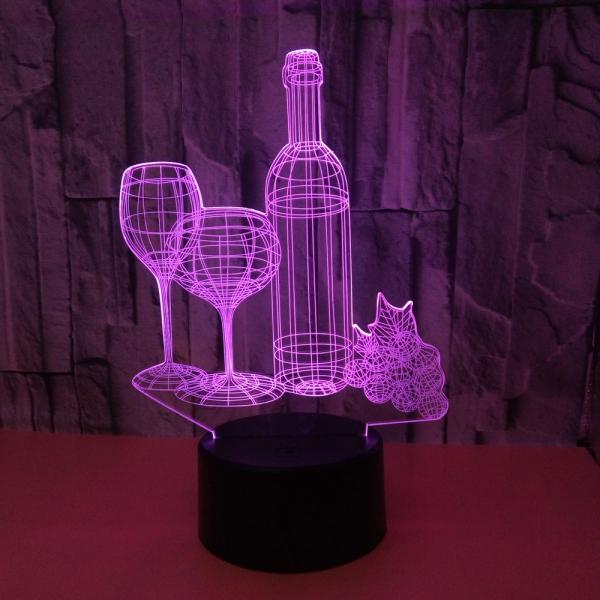 Colorful 3d table lamp 3D night light bottle touch remote control home gift 3D night light