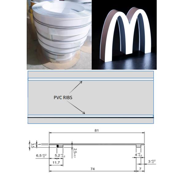 Aluminum PVC Trimless Letterform 3cm-14cm Aluminium Trim Cap Letters