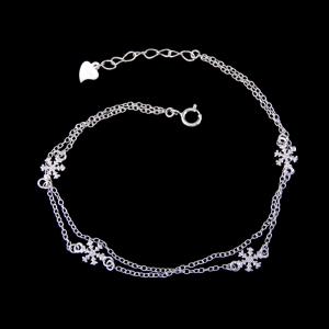 Quality Women Plain Silver Bracelet Christmas Snowflake 925 Silver Bracelet Jewelry for sale