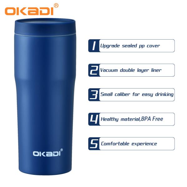 480ml New design and convenient Coffee Mug Double Wall Stainless Steel Vacuum Tumbler with Lid Car Mug