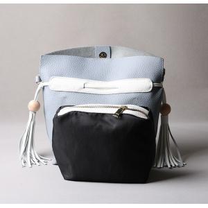 2016 summer new Korean fashion spell color tassel leather handbag drawstring