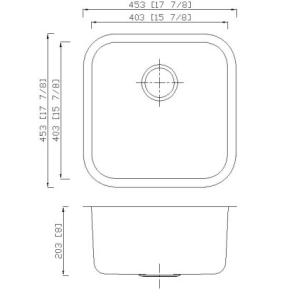 Rectangular Single Bowl Kitchen Sink With Brushed - Satin Finish Surface