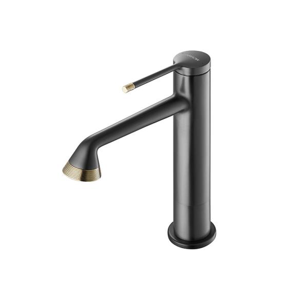 Buy Contemporary 251mm Basin Mixer Faucet Gun Gray Polished Surface at wholesale prices