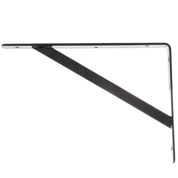 Buy Custom 12x8 Black Power Coating Heavy Duty Triangle Shelf Bracket and Drilling Process at wholesale prices
