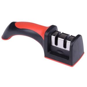 China Red ABS Two Step Knife Sharpener With Tungsten Steel For Metal Knife on sale