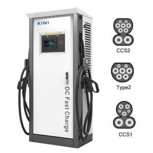 China Output Voltage DC 200V-1000V 60KW 120KW CCS2 Chademo Type2 EV DC Charging Pile for EVs on sale