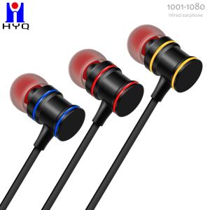 Black Stereo Metal Wired Earphones Super Bass Headphone