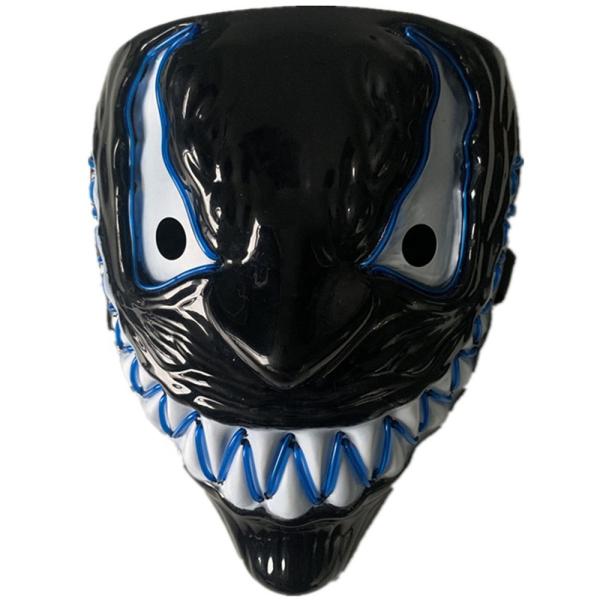 Buy Venom Halloween Scary Light Up Mask With Neon EL Wire 3 Lighting Modes at wholesale prices