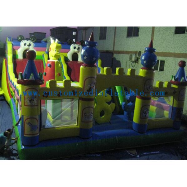Superman Inflatable Fun Park Funland , Childrens Bouncy Castle With Slide