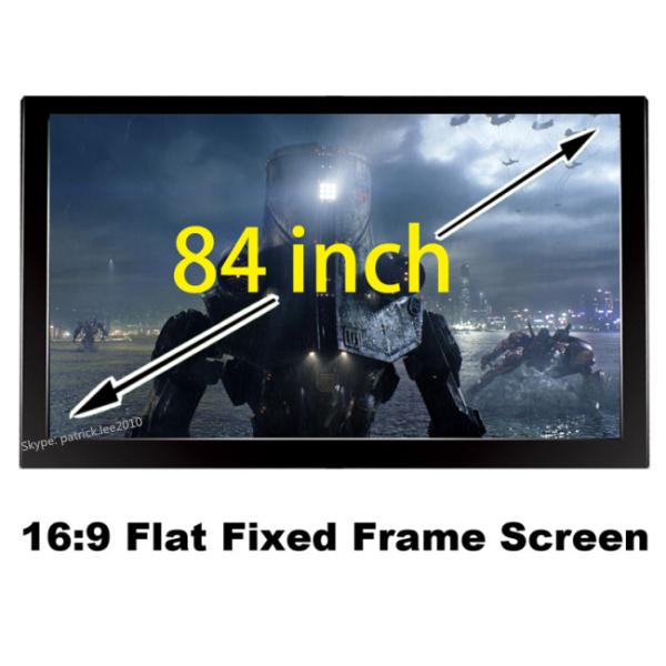 84 Inch Flat Fixed Frame Screen 16:9 Ratio Matt White With Black Velevt Special