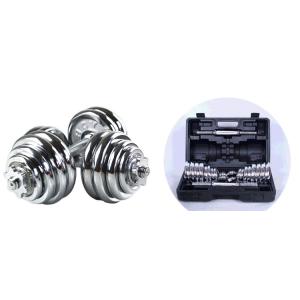 Quality Adjustable Chrome Dumbbell Set15kg 20kg 30kg for Man Fitness Manufacture Price for sale
