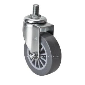 Mini Edl 26325-73 Grey PU Caster 2.5 35kg Threaded Swivel for Industrial Applications