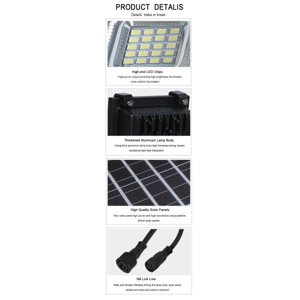 150 Watt IP66 Solar Flood Lights Multi Function Remote Control