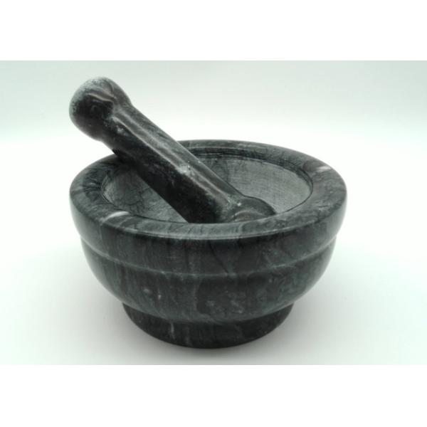 Buy Black Stone Mortar And Pestle , Marble Mortar And Pestle Set Round Shape at wholesale prices