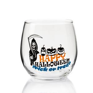 China LFGB Certified Stemless Wine Glasses Custom Halloween Theme Glass Gift on sale