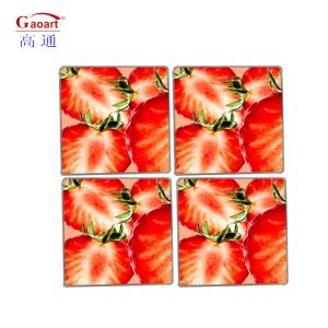 Customized Logo Tempered Round Square Beaded Portable Wine Glass Coasters Set