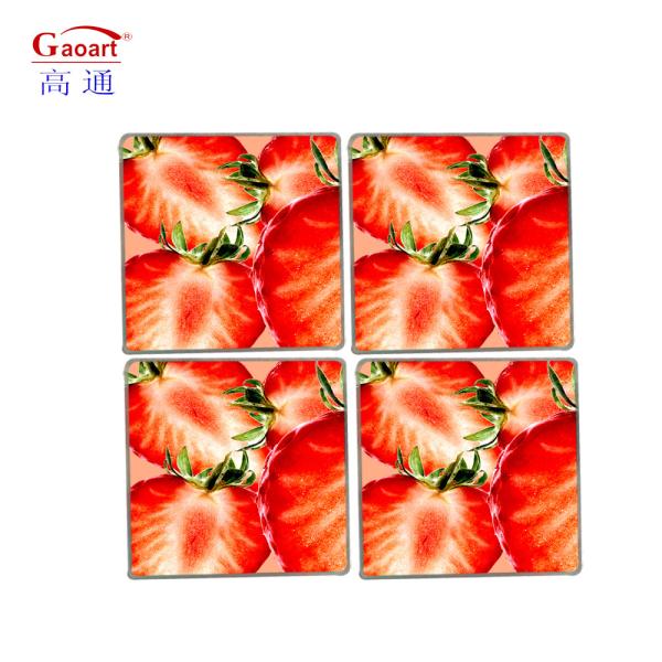 Customized Logo Tempered Round Square Beaded Portable Wine Glass Coasters Set