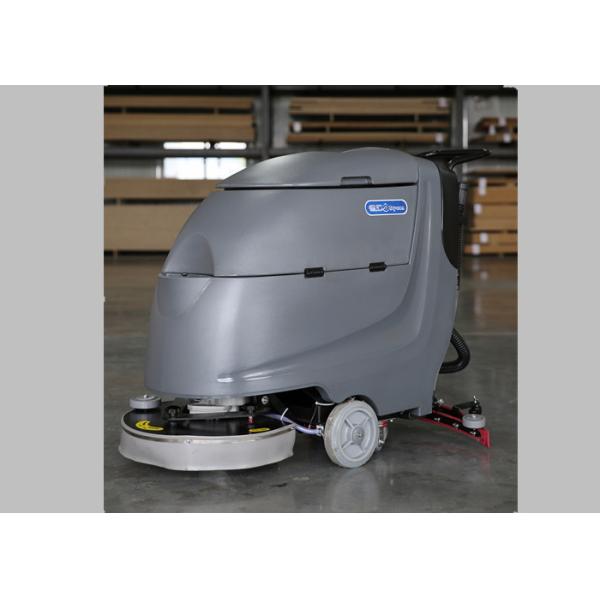 Buy 20 Inch Brush Walk Behind Floor Scrubber Floor Washers Scrubbers With Deep Gray Body at wholesale prices