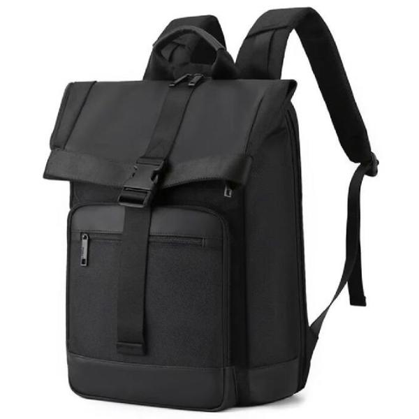 Buy Nylon Roll Top Tuck Pack Rucksack With Buckle Cover Large Capacity Outdoor Travel Business Laptop Backpack at wholesale prices