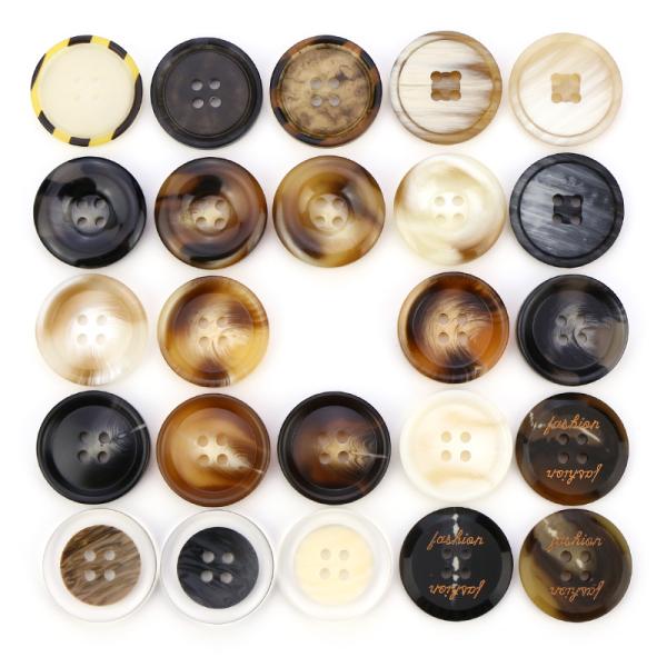 wholesale 16L 18L 20L 24L 28L dyeable 2holes/4holes polyester resin shirt button garment button