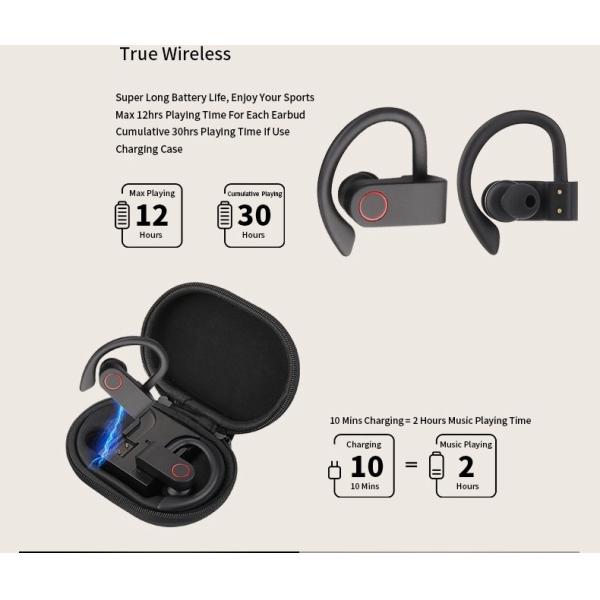 Hot Sale Noise Cancelling Tws Wireless Waterproof A9 Stereo Bluetooth Earhook Earbuds Headphone