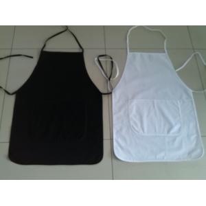 Quality BSCI passed-Promotional solid white/black apron with customer's logo printed or embroidery for sale