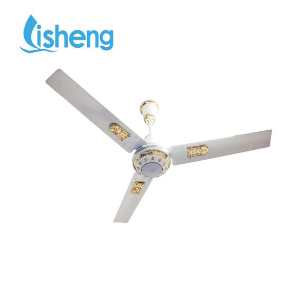Solar Rechargeable 12V Ceiling Fan DC 56 Inch With LED Lights
