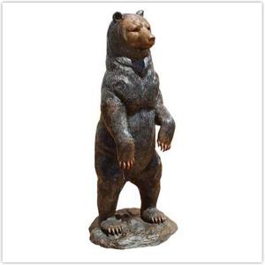 Classical Cast Iron Garden Ornaments / Metal Outdoor Bear Statues