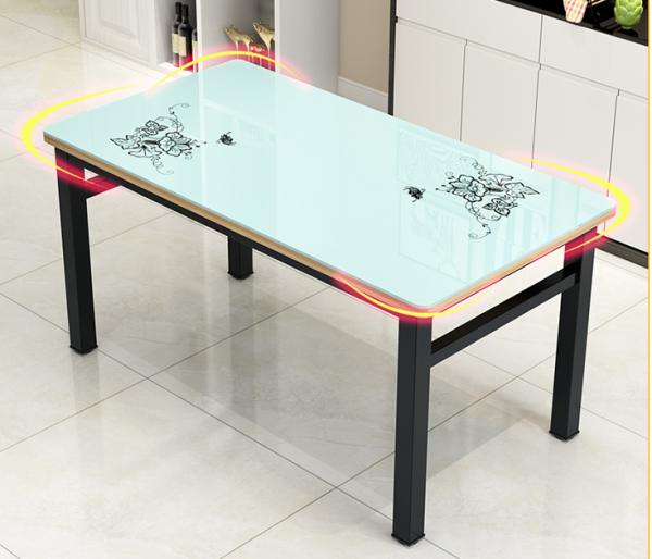 Custom Glass Top Dining Room Table For Hotel / Restaurant Decoration