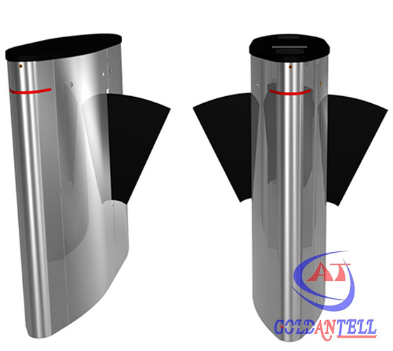Enter Exit RFID Card / Fingerprint / ESD Tester Flap Barrier Turnstile Automatic