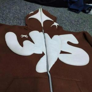 Quality 100% Cotton Y2K Custom Zipup Puff Print 3D Foam Fleece Blank Men′s