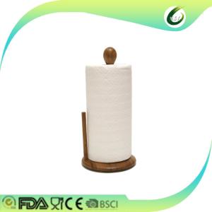 Bamboo kitchen paper towel holder