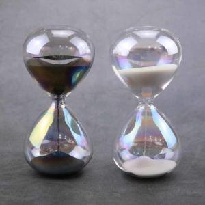 Quality Classic Glass Sand Timer Hourglass Sand Clock Black And White for sale