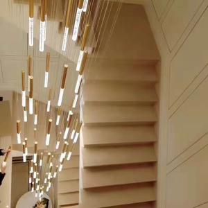 Hotel Corridor Staircase Crystal Stick Pendant Light Balcony Hallway Hanging