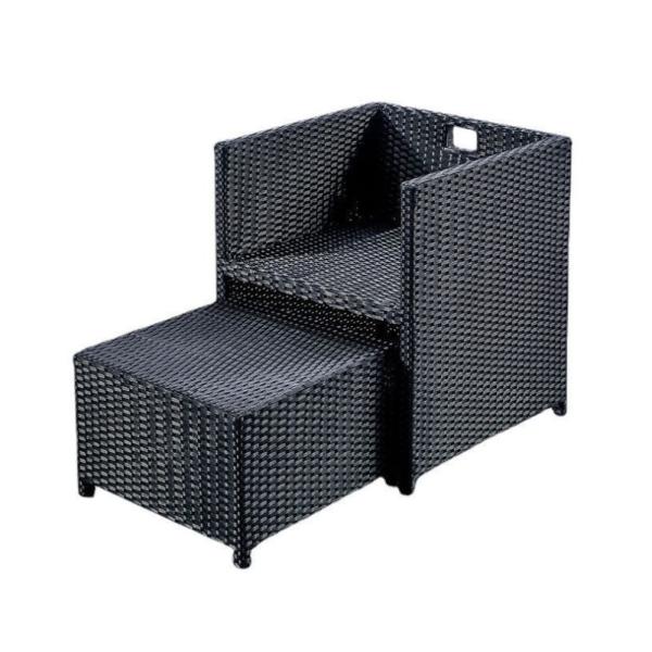 CE BSCI Wicker Dining Desk Outdoor Garden Patio Cubic Table Set Commercial