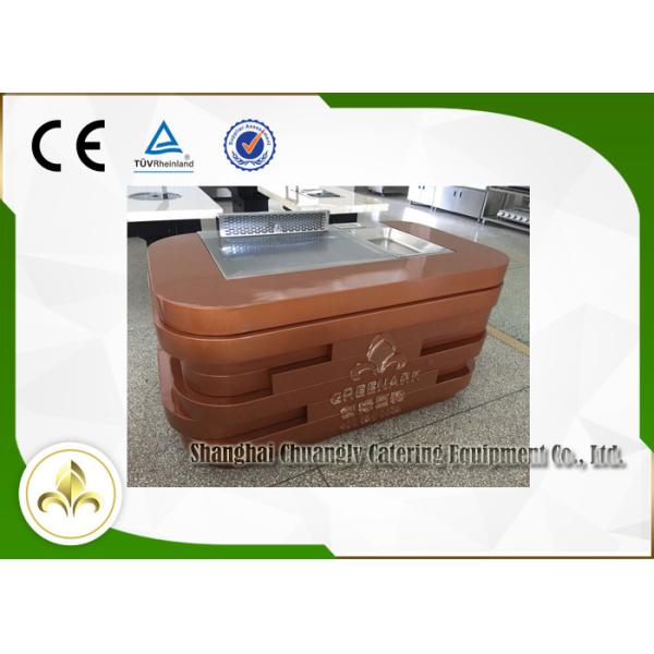 Electric Mobile Teppanyaki Grill Equipment 1.4m Sculptured Acrylic Logo