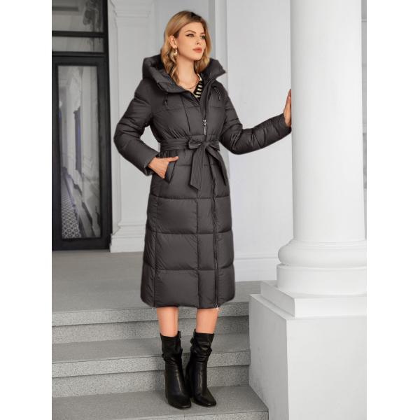 women long coat，winter warm coat，down or biodown or bio fluff coat, for winter, hooked water proof and windproof