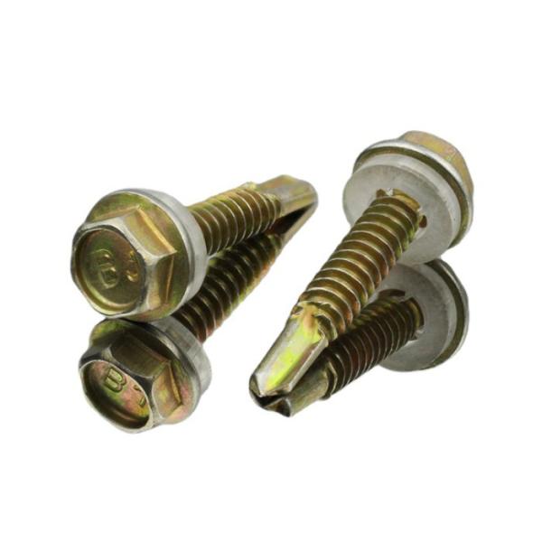 Buy Din Zine Plated Hexagonal Head M3 M4 M5 Self Tapping Screw With Washer at wholesale prices