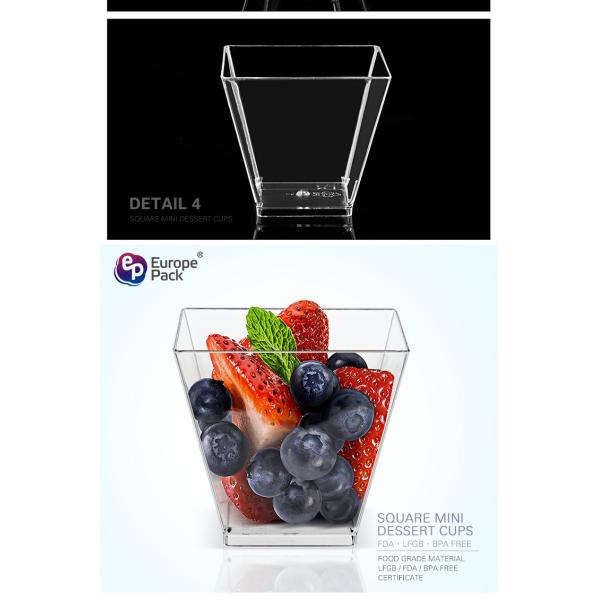 Food grade environmental protection material disposable square 58ml ps cup
