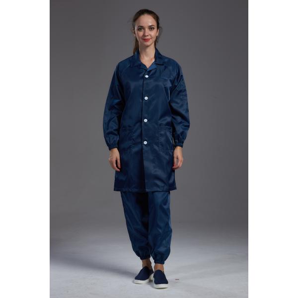 Buy Dark Blue Clean Room Smock , Esd And Antistatic Uniform CE Approved at wholesale prices
